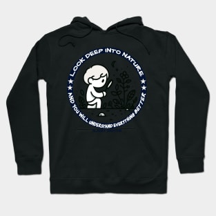 Contemplative Child with Einstein Quote: Grow Green Hoodie